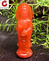 Sichuan South Red Manaupuxian BodhisattBodhisattva pendant Millover like a Buddha hanging pendant Guanyin cherry red hand-string necklace