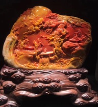 Susan Stone Pendulum Pieces Hibiscus Stone Engraving Pieces Fields Yellowstone Seal Lao Stone Crafts Furnishing Xuanguan Decoration Opening