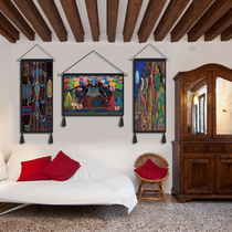 Tibetan ethnic style cloth art painting tapestry living room bedroom sofa background wall decoration mural painting homestay hanging painting