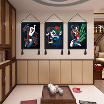 Chinese famous family hanging painting curtain ins hanging cloth background bedroom living room tapestry decoration painting residential decoration wall painting
