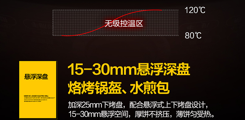 美的家用双面加热煎新款正品电饼档介绍