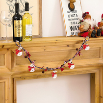 Christmas tree painted resin decoration hotel window door number scene layout pendant Christmas creative rattan hanging ornaments