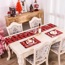 2020 new Christmas decorative tablecloth Christmas tree cartoon snowman wreath table dress up supplies