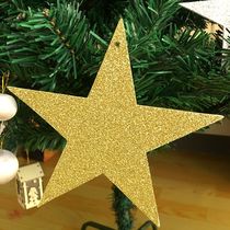 Christmas tree pendant glitter paper five-pointed star pendant window hanging ornaments Christmas decorations diy accessories
