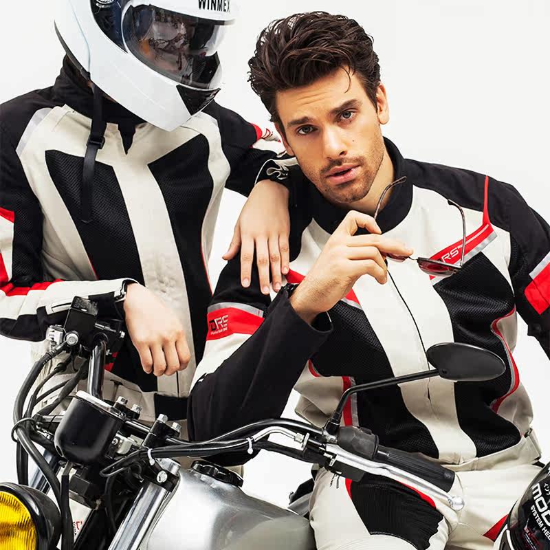杜汉duhan摩托车骑行服套装夏季网眼透气防摔机车赛车男女情侣装_7折