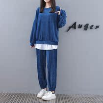 Pregnant women autumn summer suit loose 2021 fashion new gold velvet casual top Net red dress winter