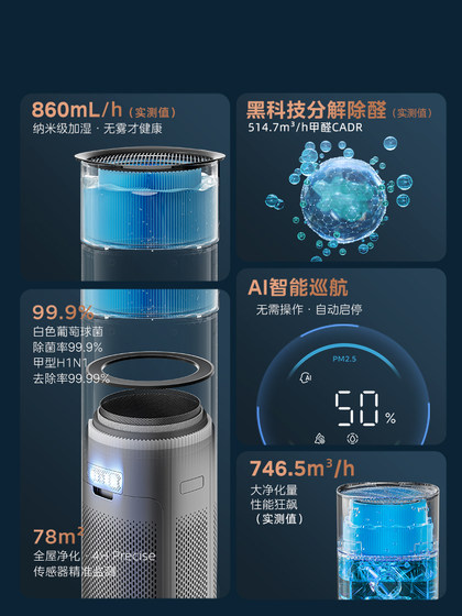 Midea Xingche 공기 청정기 가정 포름 알데히드 제거 및 간접 흡연 가습 정화 올인원 RX600 Pro Midea Xingche 공기 청정기 가정 포름 알데히드 제거 및 간접 흡연 가습 정화 올인원 RX600 Pro
