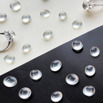 Emerald small egg noodles nude stone ring luxury inlaid emerald Naked Stone glass Ice Pendant Female 18K Gold Uninlaid