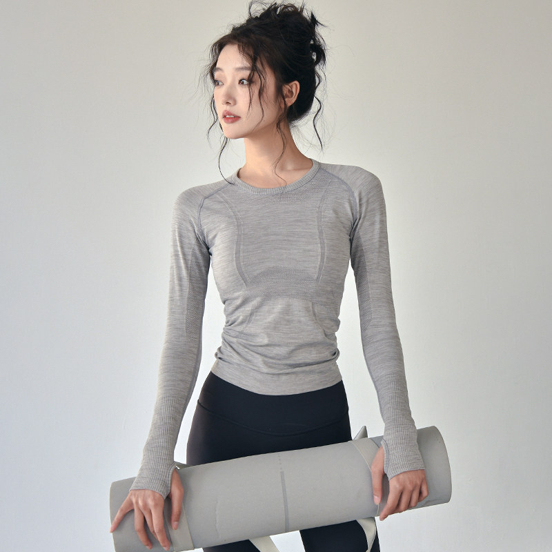Sayohat uchun toqqa chiqish uchun tez quruq yoga kiyimlari, sport zali uchun mashq qilish uchun uzun yengli, yengli, yugurish uchun to'plam