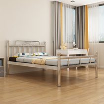 Stainless steel bed 1 8 m double bed 1 5 m single bed 304 padded high-end luxury bed dormitory iron bed