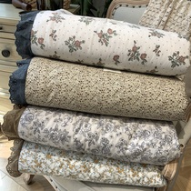 South Korean retro flower side small crushed flowers washable soybean summer cool quilted by pure cotton air conditioning by core full cotton air conditioning thin quilt