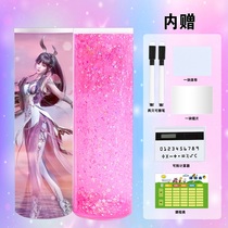 Small Dance Pink Flow Sand Pencil Case Net Red Homo-Style Cartoon Elementary School Children Cylindrical Children Gift Dreamy Lead Pencil Case