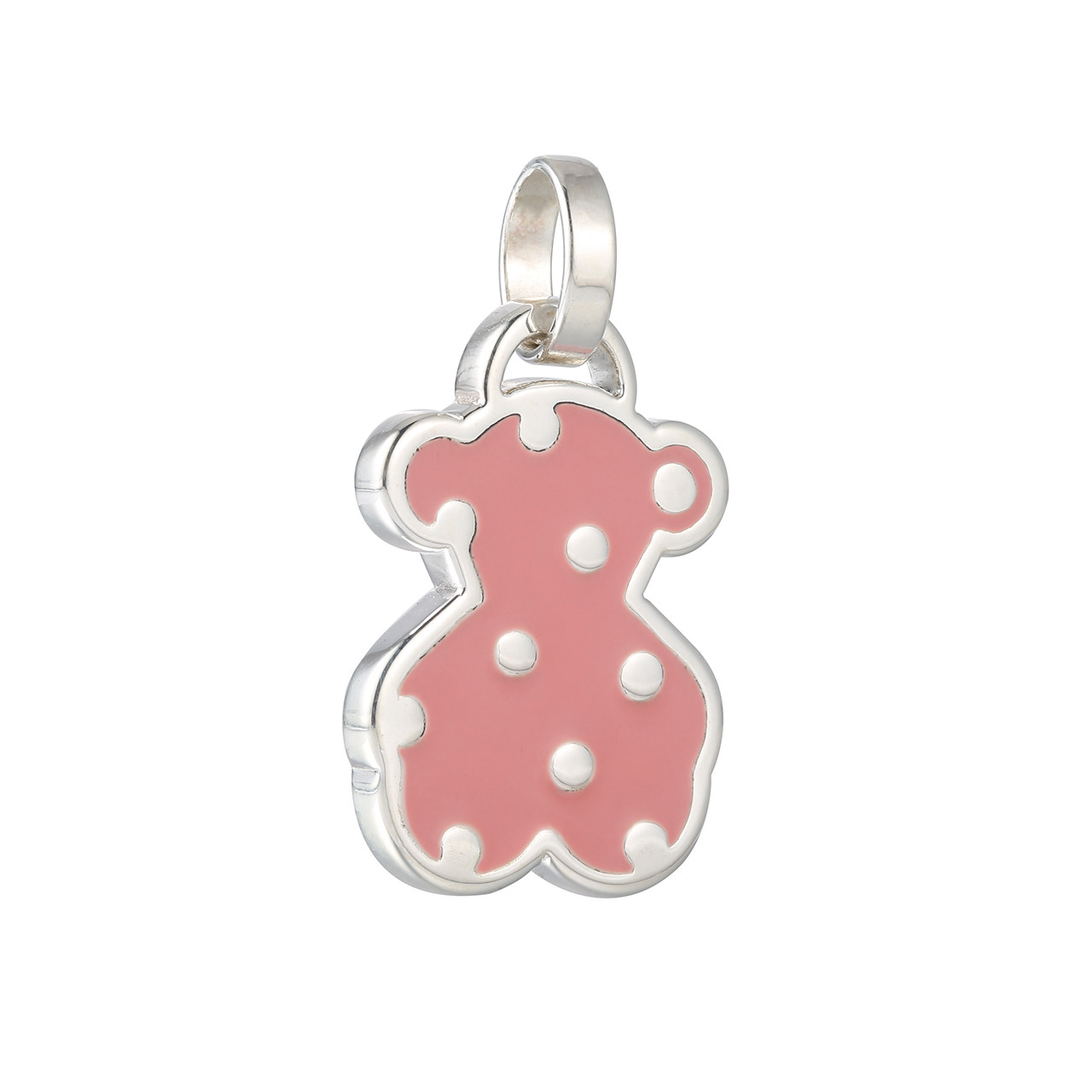 tous桃丝熊 吊坠纯银粉红搪瓷吊坠项坠 612634550_7折现价558元