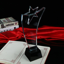 Crystal trophy medal for the production of a pentagram authorization card custom-made