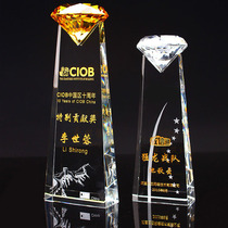 Rain Heen New Crystal Trophy Custom Team Set Up Creative Awards Business Gift Business Gift Prizes Diamond Trophy Lettering