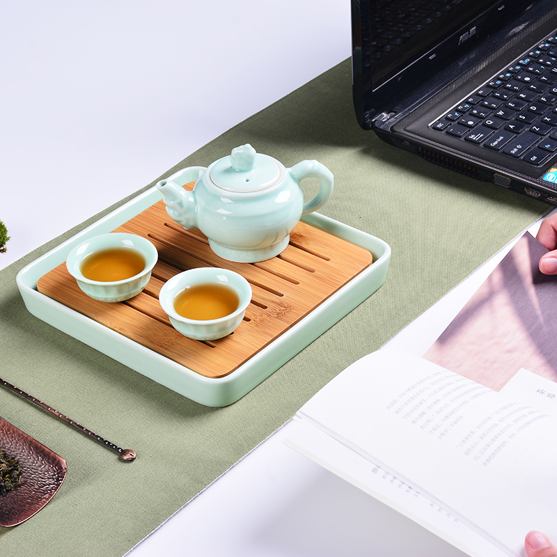 A good laugh, ceramic tea set tea tray household bamboo pallets melamine stone water dry small tea tray tea table