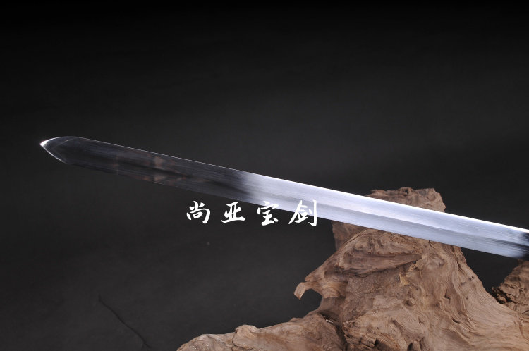 龙泉剑 纯手工包铜刻牡丹花加厚黄铜花纹钢软剑 男女未开刃