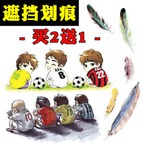 Car stickers 3D three-dimensional stickers Creative personality car stickers block scratches scratches Body modification Feather Football decoration