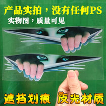 Car stickers 3d three-dimensional stickers Scratch occlusion Creative personality Body rearview mirror reflective anti-high light dog decoration