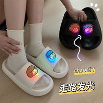 Lovers bestie humbling nets red festoons bright lights sparkling slippers adult male and female funny cool tug