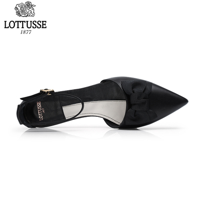 【新款】LOTTUSSE/乐途仕 真皮手工蝴蝶结芭蕾舞尖头女皮鞋 S9495