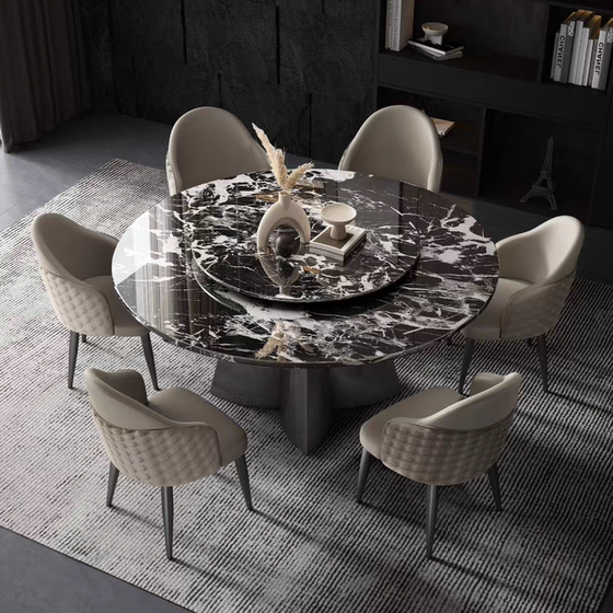 Brazil imported natural luxury stone round dining table Italian light luxury high-end home villa marble round dining table chair
Brazil imported natural luxury stone round dining table Italian light luxury high-end home villa marble round dining table chair