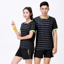 Spring and summer short sleeve badminton suit men and women couples round neck shorts casual table tennis sportswear sweat absorption quick-drying