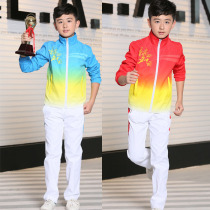 New childrens table tennis suit set Boys and girls badminton suit long sleeve childrens table tennis sportswear jacket