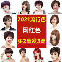 Hair dye 2021 popular color plant pure self at Home natural non-irritating cream show white female hair dye cream