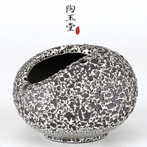 New Chinese ceramic ashtray anti-fly ash Creative home personality office Retro retro anti-wind tide living room