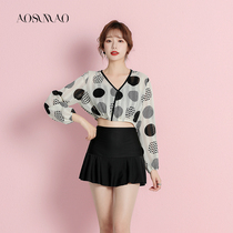 Split swimsuit women soak hot spring 2021 new fashion belly thin skirt three-piece conservative swimsuit women