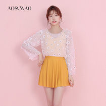 One-piece swimsuit female summer 2021 New Conservative soak hot spring cover belly thin chest fairy skirt style meat cover swimsuit