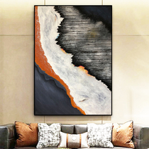 Modern light luxury oil painting pure hand-painted living room abstract black and white tide color art painting porch corridor decoration hanging painting