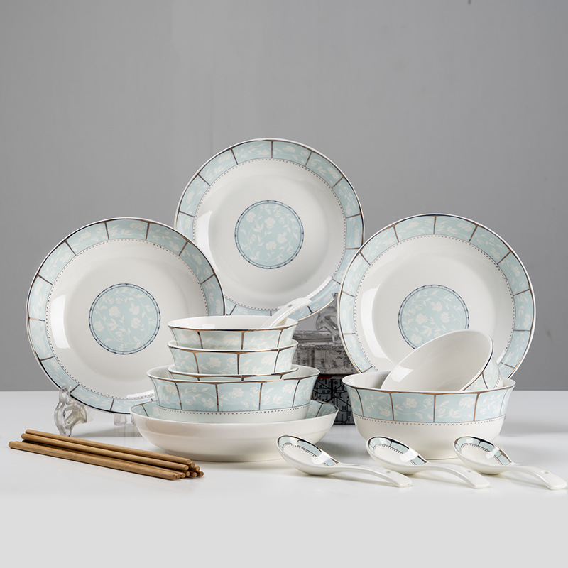 Jingdezhen ceramic tableware manufacturers shot ceramic tableware suit ceramic dishes suit custom logo