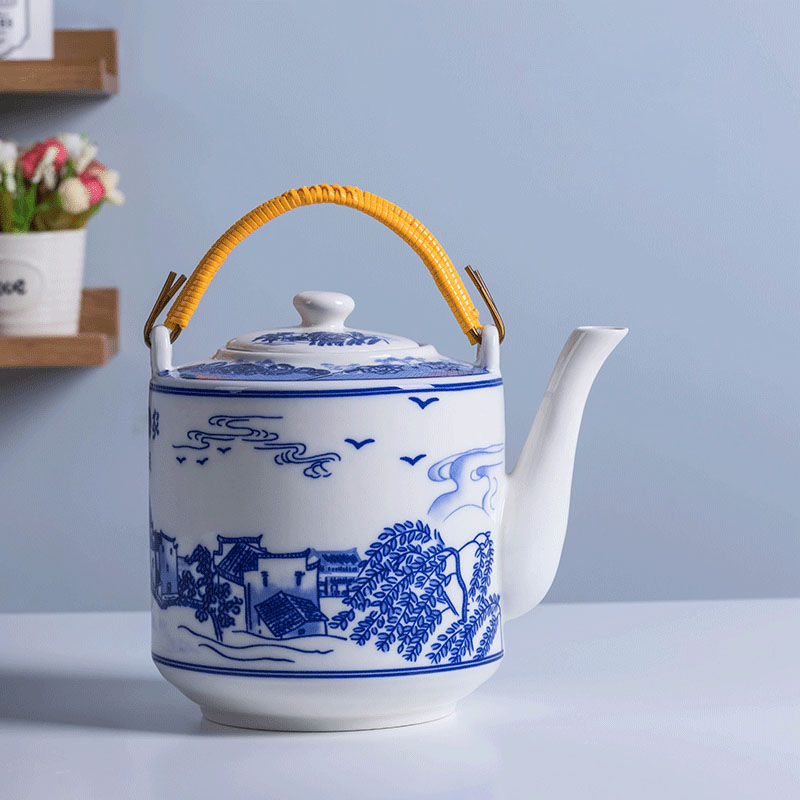 Cool blue and white porcelain kettle high - temperature ceramic teapot large - sized cold pot teapot porcelain household large capacity