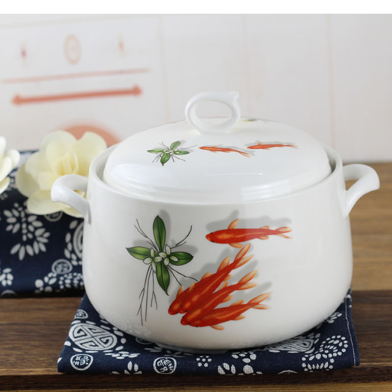 Ceramic household with cover the pot seasoning salt pot cylinder chili oil tank oil can large - capacity single hold to high temperature