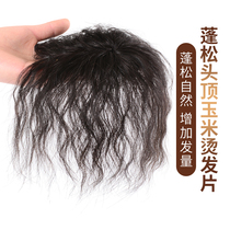 Repairing the top of real hair curly hair Repairing the top of the head of middle-aged and elderly people fluffy corn Hot short hair Covering white hair Small curly hair