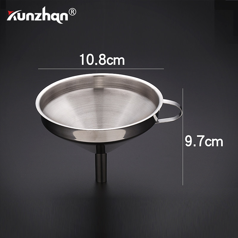 kunzhan stainless steel funnel household oil leakage large, medium and small size oiler liquor dispenser large diameter with filter screen