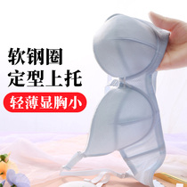 Soft steel ring underwear womens thin bra girl High School students full Cup cartilage shape upper chest small