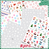 Spring pomelo manicure Christmas sticker ornaments Santa Claus snowflake decals 2021 new nail stickers decorations