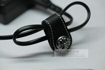 Spot leather cross flower rope storage clip finishing headphone rope