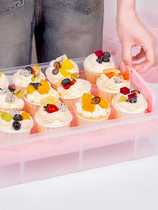 Cupcake packing box Mobile dessert table Plastic sealed storage multi-layer portable cupcake packing box