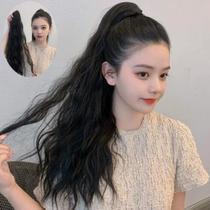 Wig female hair ponytail grab clip big wave Net red high ponytail long curly hair strap corn hot ponytail braid