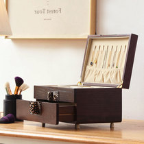 American solid wood high-grade jewelry box Earrings necklace Hand jewelry storage box Wooden makeup box High-grade wedding jewelry box