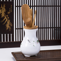 ronkin white porcelain tea ceremony six gentlemen set Tea set Tea set Spare parts Tea spoon Household tea needle clip