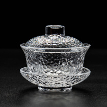 Large single tea bowl kung fu tea set accessories glass three talent cover Bowl set Tea Cup home thick heat resistant