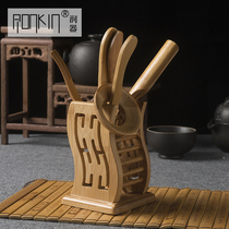 ronkin Complete set of Kung Fu tea art tea set accessories Solid wood tea ceremony Six gentlemen household tea making tool combination