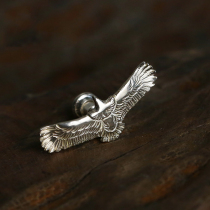 Cow blunt precision 18K Jinkikuchi mini eagle earnails male and female 925 pure silver hand re - engraved