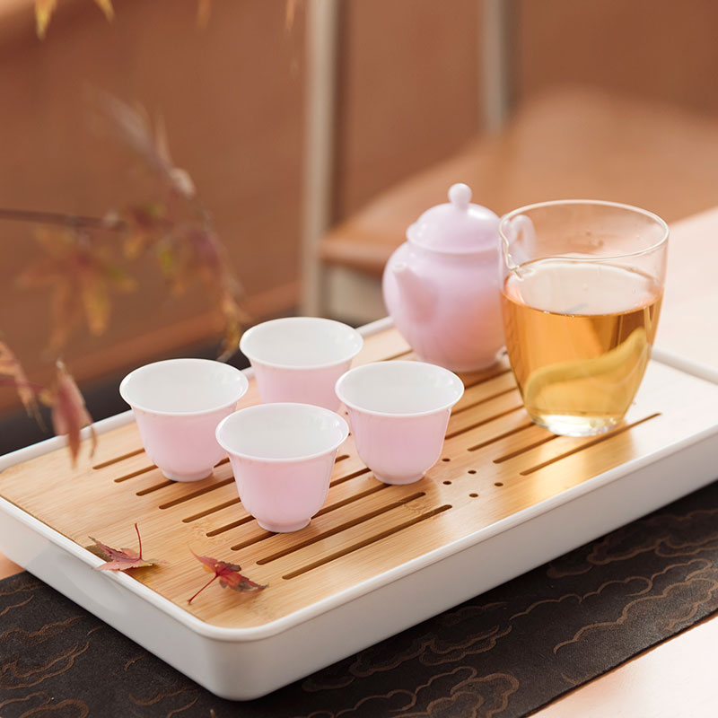 JingLanShan content of jingdezhen ceramic tea set suit modern Nordic contracted household tea tray, tray office"