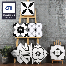 Foshan 300x300 geometry black and white Nordic tiles background wall tiles bathroom kitchen wall tiles toilet floor tiles